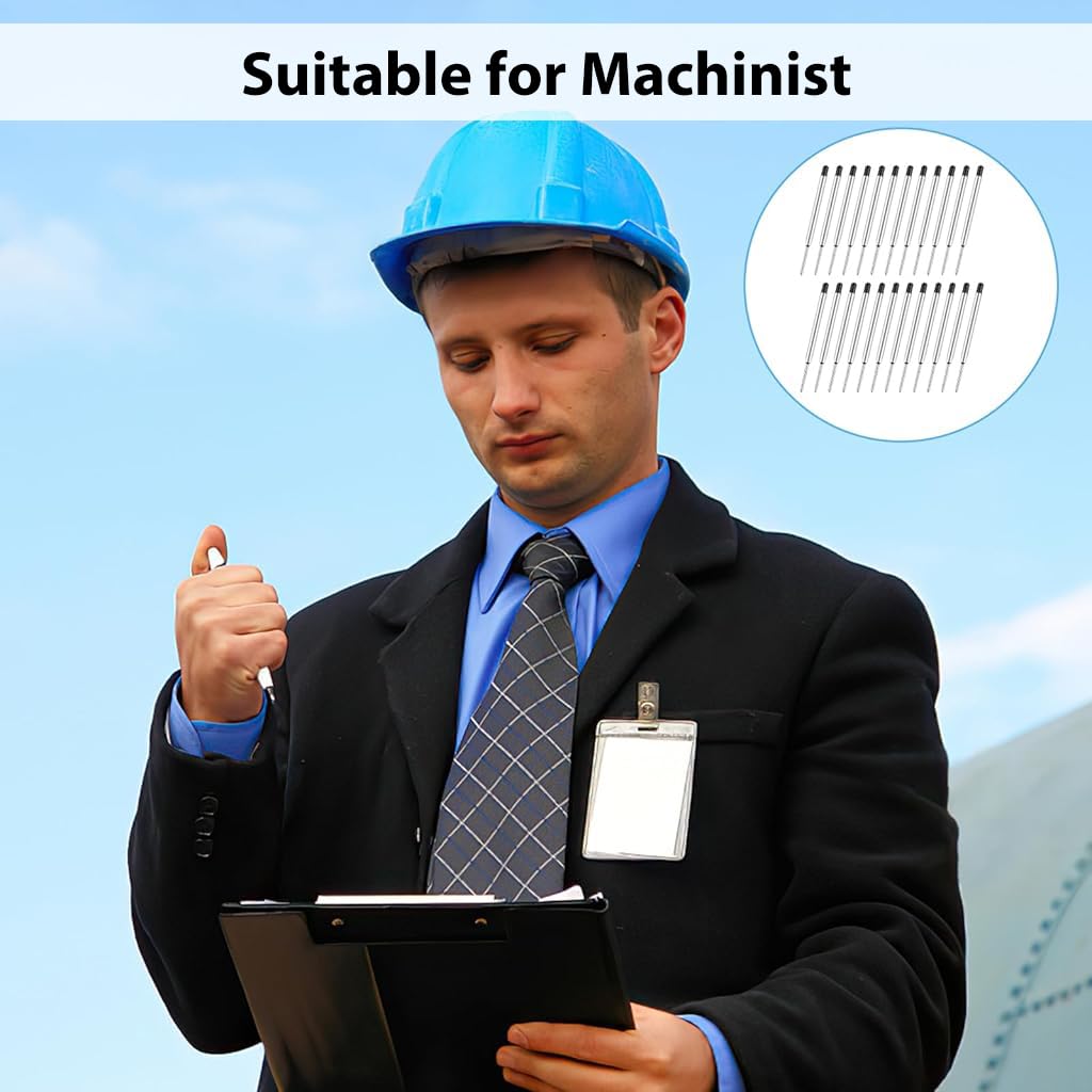 Climberty Ball Pen Refills 24 Pack for Office Writing with 1.0mm Tip and Metal Tube | Black Ink