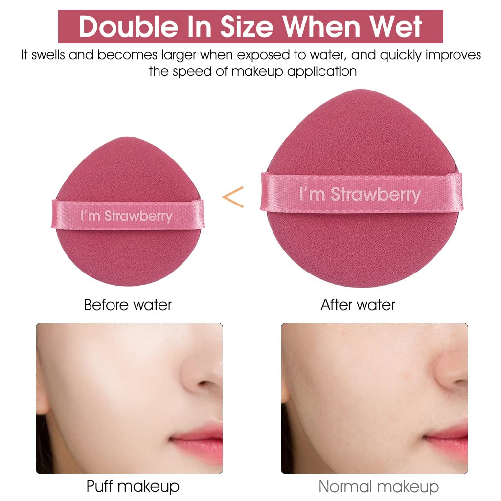 MAYCREATE Makeup Sponge Set for Foundation and Concealer featuring Wet & Dry Dual Use | 7pcs Non‑Latex Pink Blender Puffs