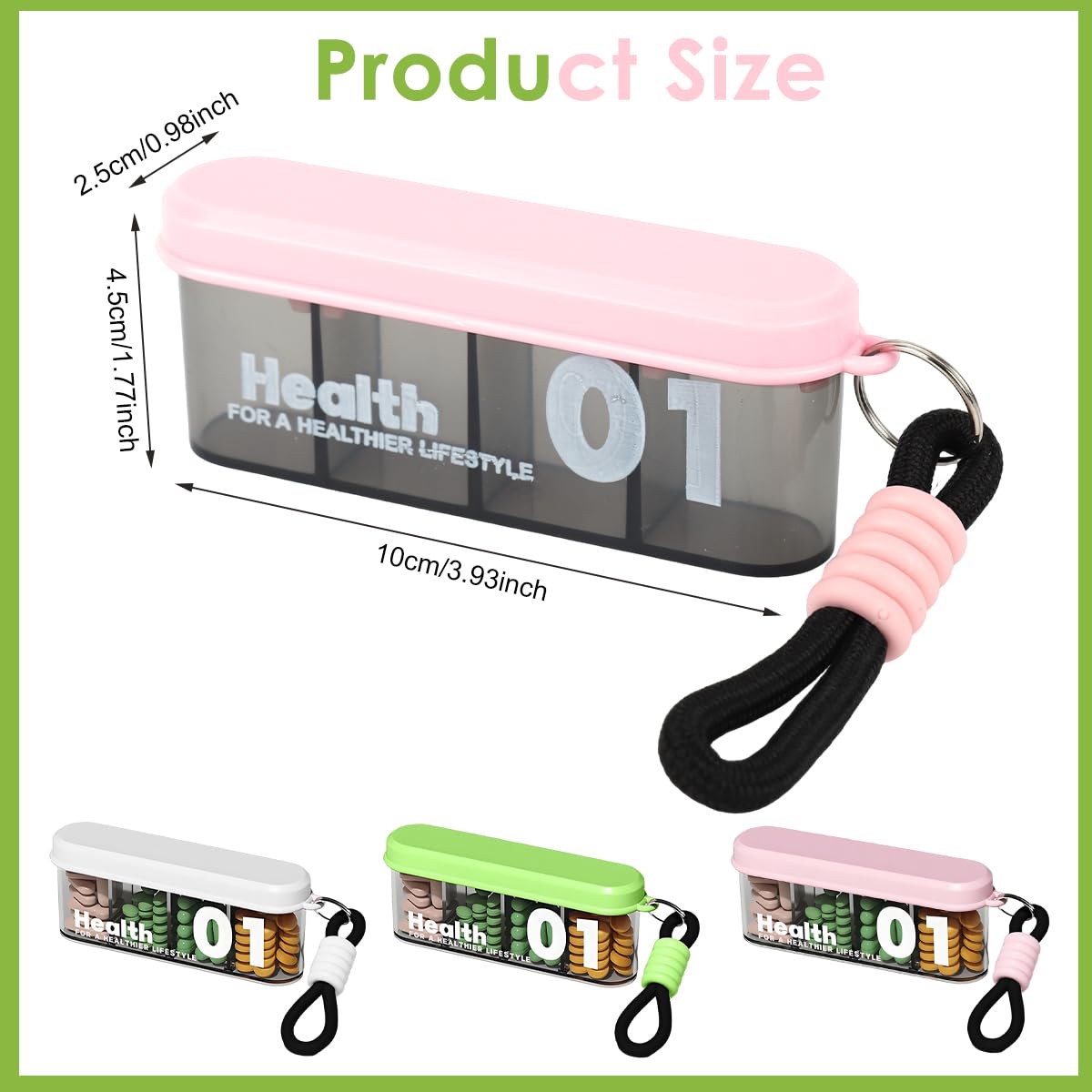 HANNEA Pill Dispenser 3PCS for Travel with 4 Compartments and Moisture-Proof Seal | BPA-Free Organizer Box