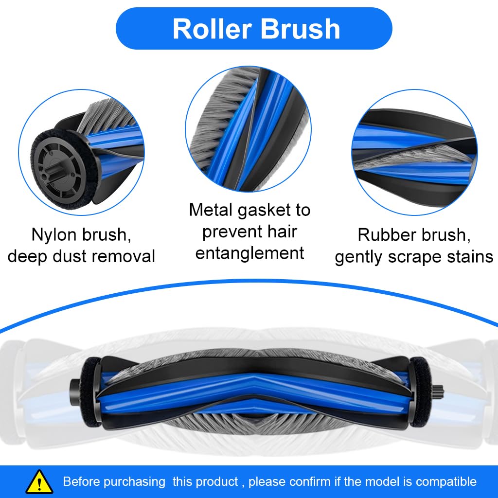 HASTHIP Replacement Parts for Ecovacs X8 PRO Omni Vacuum Cleaner 8Pcs Set with Filters & Brushes