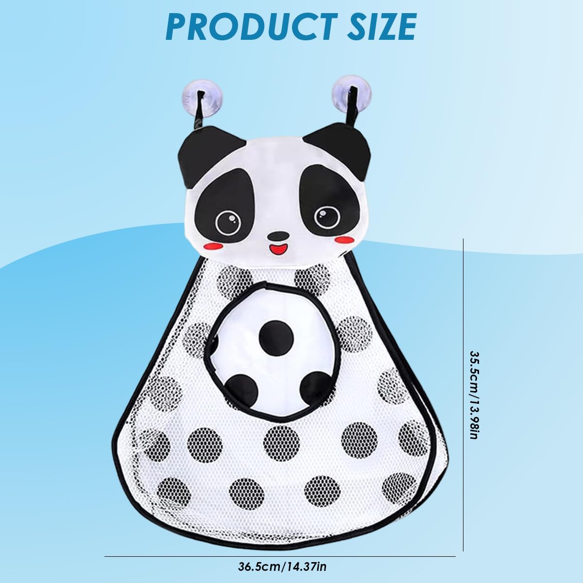 SNOWIE SOFT Baby Bath Storage Bag for Bathtub Toys with 2 Suction Cups | Mesh Organizer for Kids