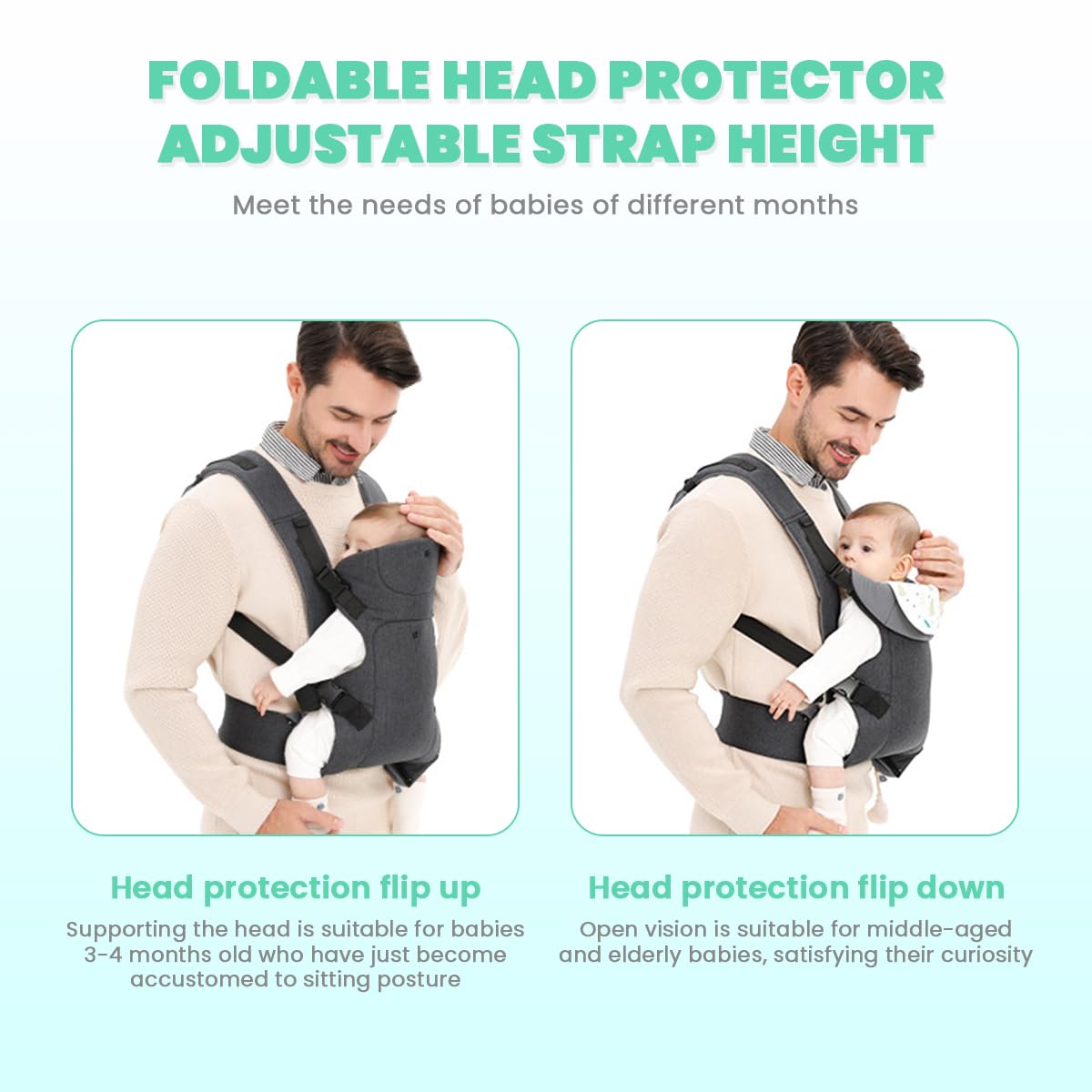 SNOWIE SOFT Baby Carrier for 0 to 3 Year Baby with 4 Point Quick Release Buckles | Adjustable Front and Back Carrying Strap System