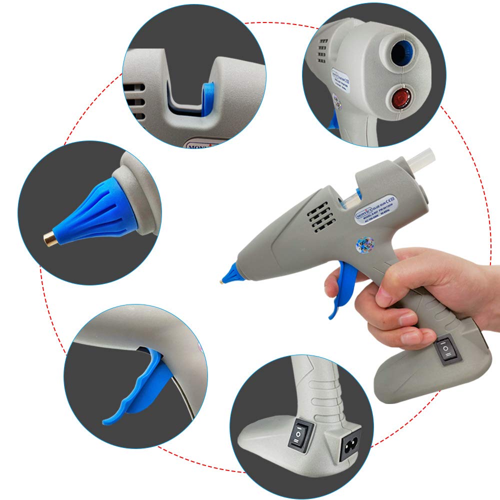 HASTHIP Glue Gun, 90S Fast Preheating Leakage Proof Hot Glue?Gun, Plug & Play/Battery Powered (4*Aa) Dual Mode Glu?Gun With 3 Stickers For Quick Repairs, Arts Crafts, Diy And Festival Decorations