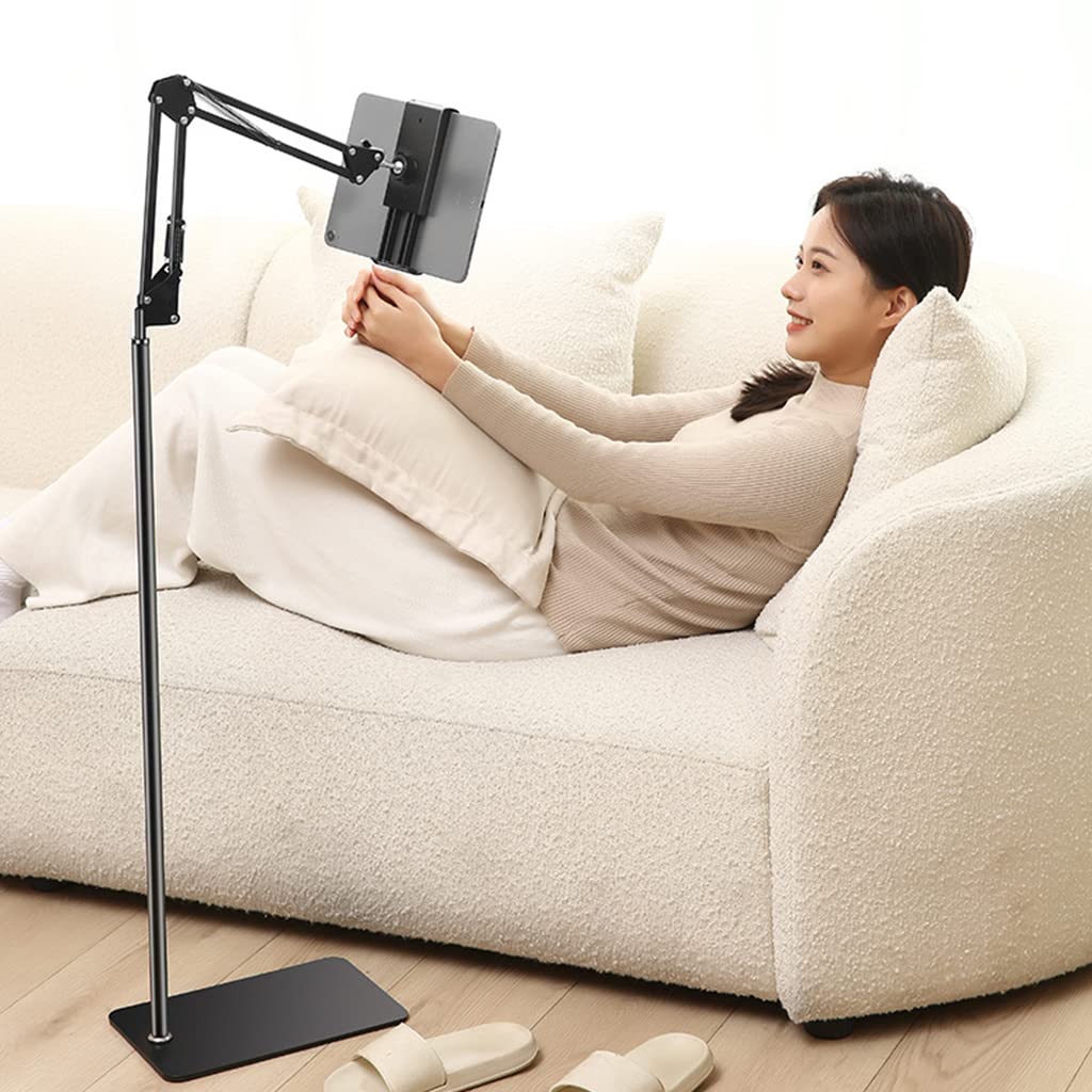 ZORBES Floor Mobile Stand Tablet Holder with 5.7ft Adjustable Arm and 360° Rotation for Bed