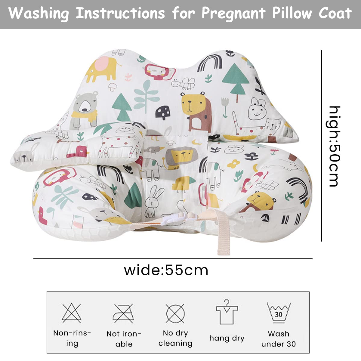 SNOWIE Soft Baby Feeding Pillow for Breastfeeding with Adjustable Neck Belt and Cotton Cover | Skin Friendly Support Cushion for Mom and Infant