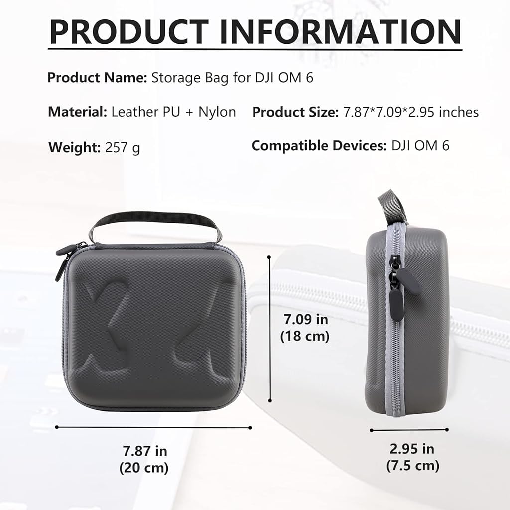 ZORBES Storage Nylon Bag for Osmo Mobile 6 with Hard Shell Protection and Shoulder Belt | 2PCS Grey Travel Case