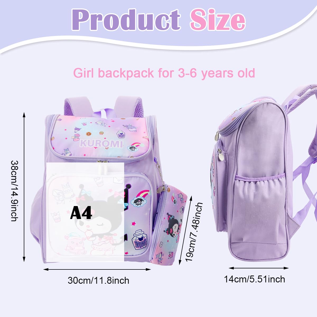 PALAY School Backpack for Girls with Ergonomic Back Support and Waterproof Nylon Design