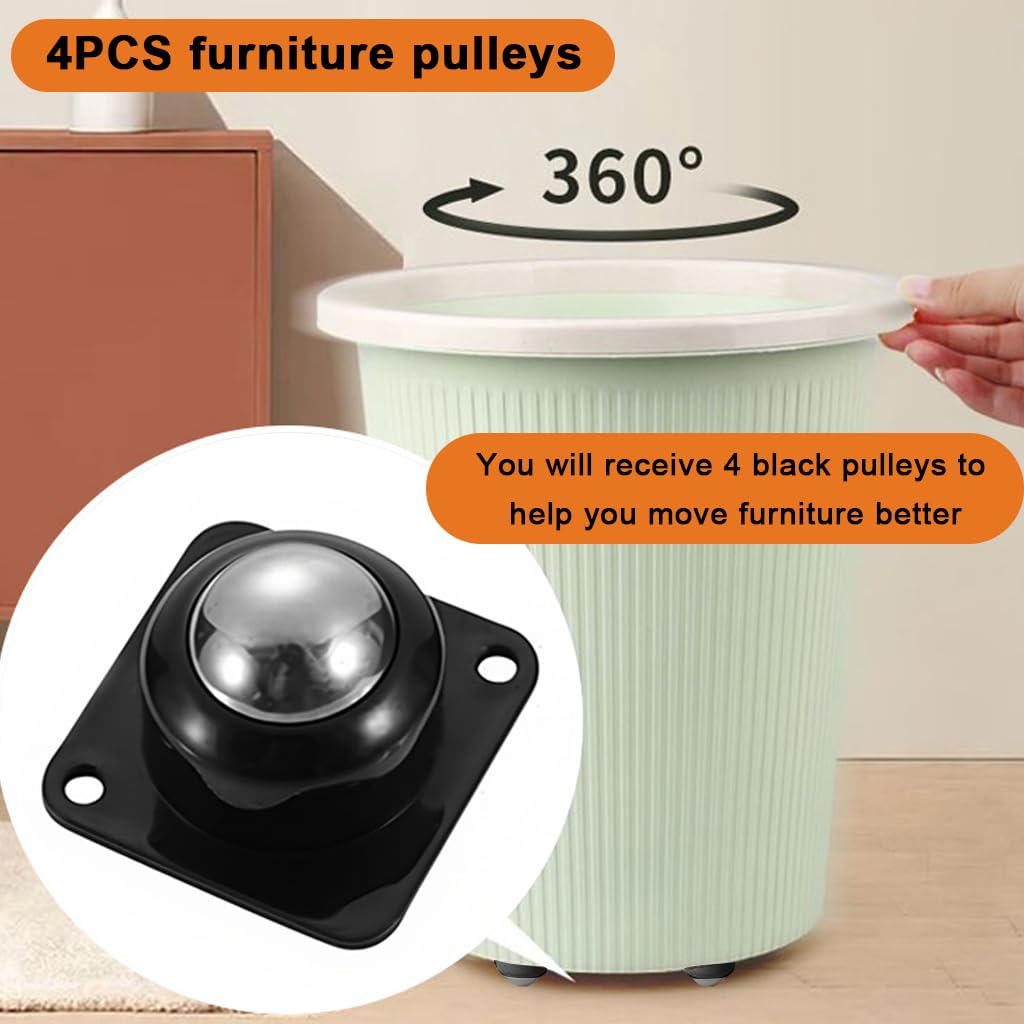 HASTHIP Caster Wheels for Furniture and DIY Projects featuring 360° Swivel Design | 4pcs 400kg Capacity