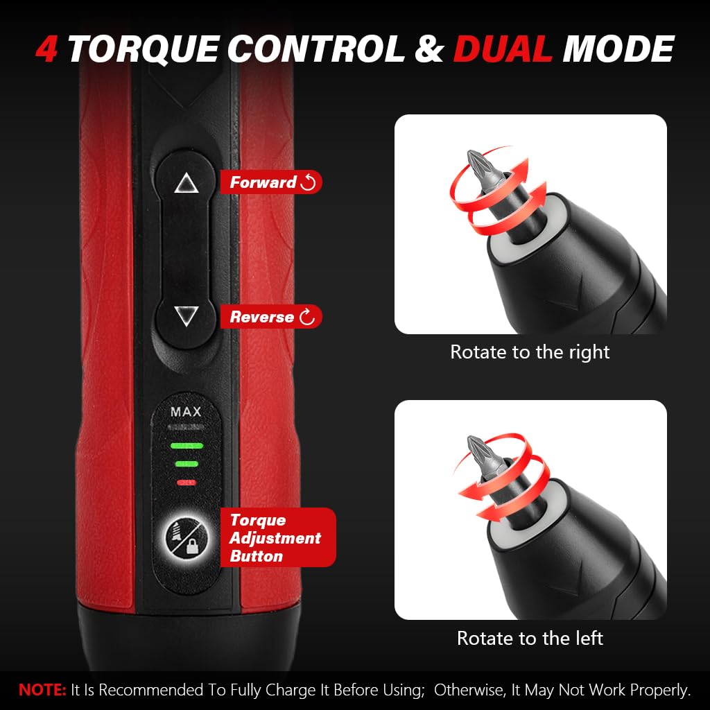 Serplex Electric Screwdriver Kit with 4.2V Motor and 10 Bits for DIY Projects | USB Rechargeable