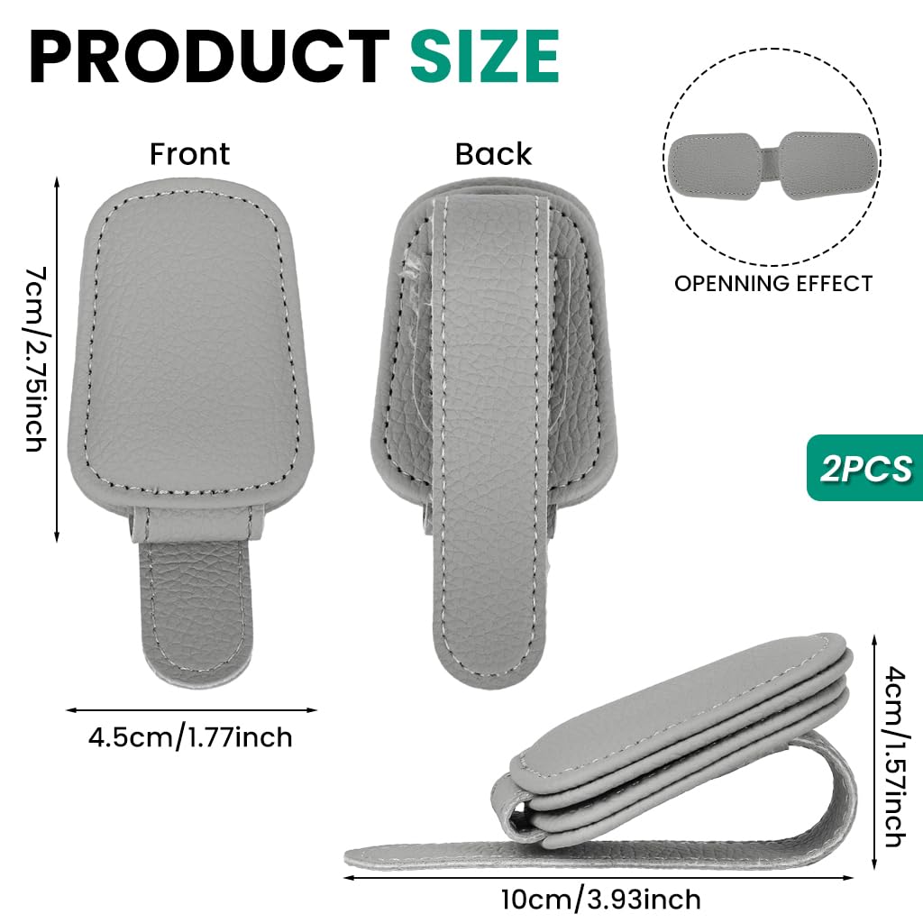 Zibuyu Car Sunglasses Holder 2 Pcs for Visor with Back Clip Design | Easy Access & Stable Grip