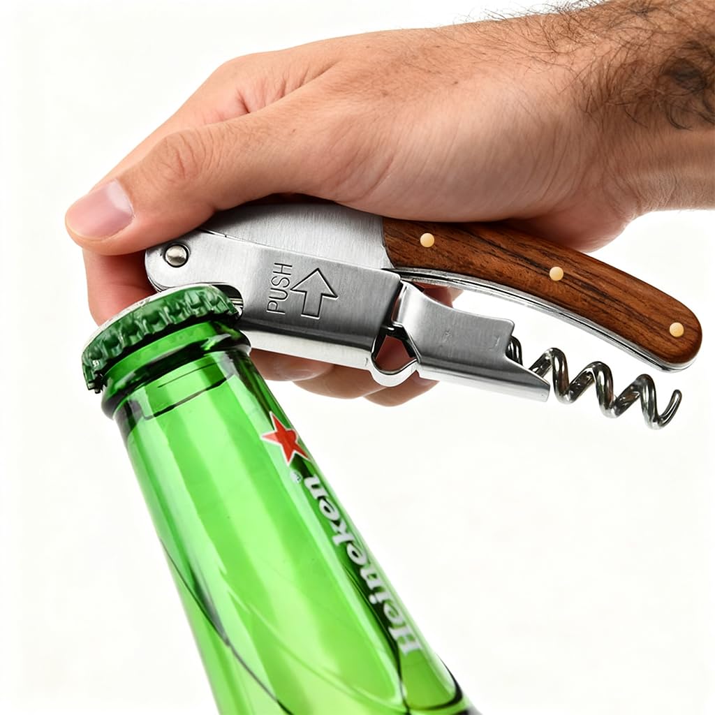 ZIBUYU Wine Opener for Effortless Bottle Opening with Ergonomic Handle and Lever Mechanism