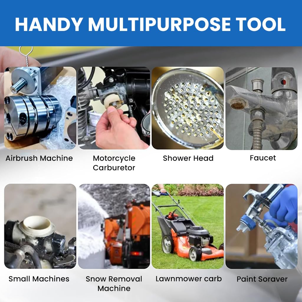 STHIRA Carburetor Cleaning Kit for Motorcycle with 43 Piece Set and Stainless Steel Tools | Includes Needles Brushes and Wrench