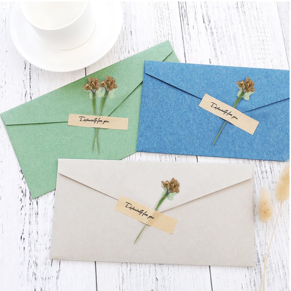 HASTHIP Artificial Flower Bunch for Weddings and Home Decor with 12 Branches & 80mm Length | Featuring Gold Beads and Green Mesh Design