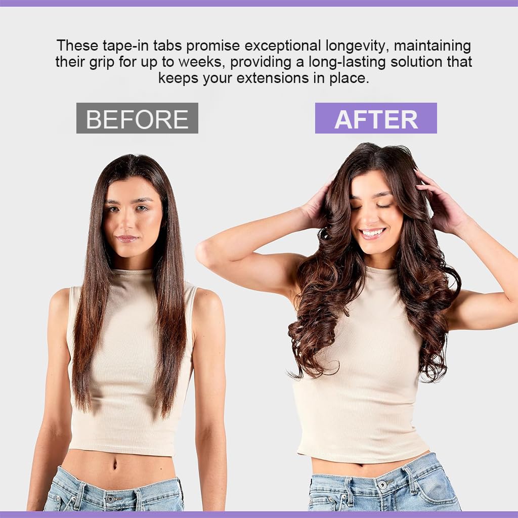 MAYCREATE Hair Extension Tape for Invisible Tape In Extensions 60PCS 4x0.8cm | Double Sided Adhesive Tabs