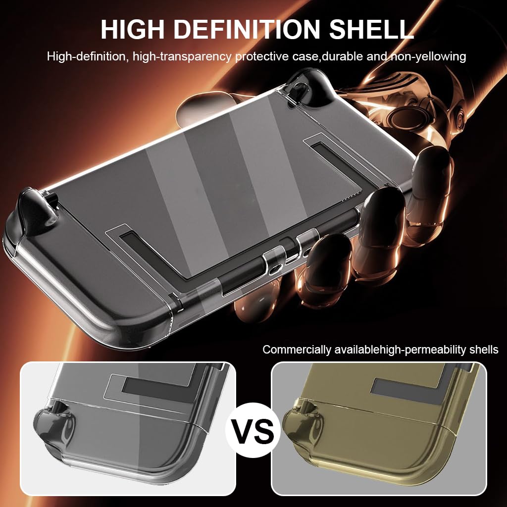 ZORBES Compatible Switch 2 2025 Case with Kickstand and Detachable Controller Covers | Clear Anti‑Scratch PC Protective Shell