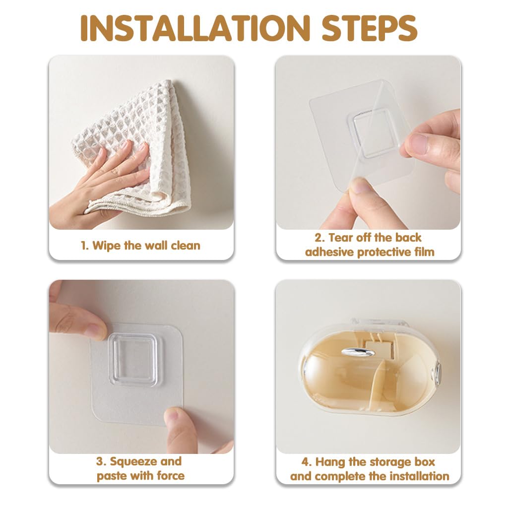 HASTHIP Sponge Blenders Storage Box for Makeup Accessories with Clear Sliding Hood 13.5x9cm