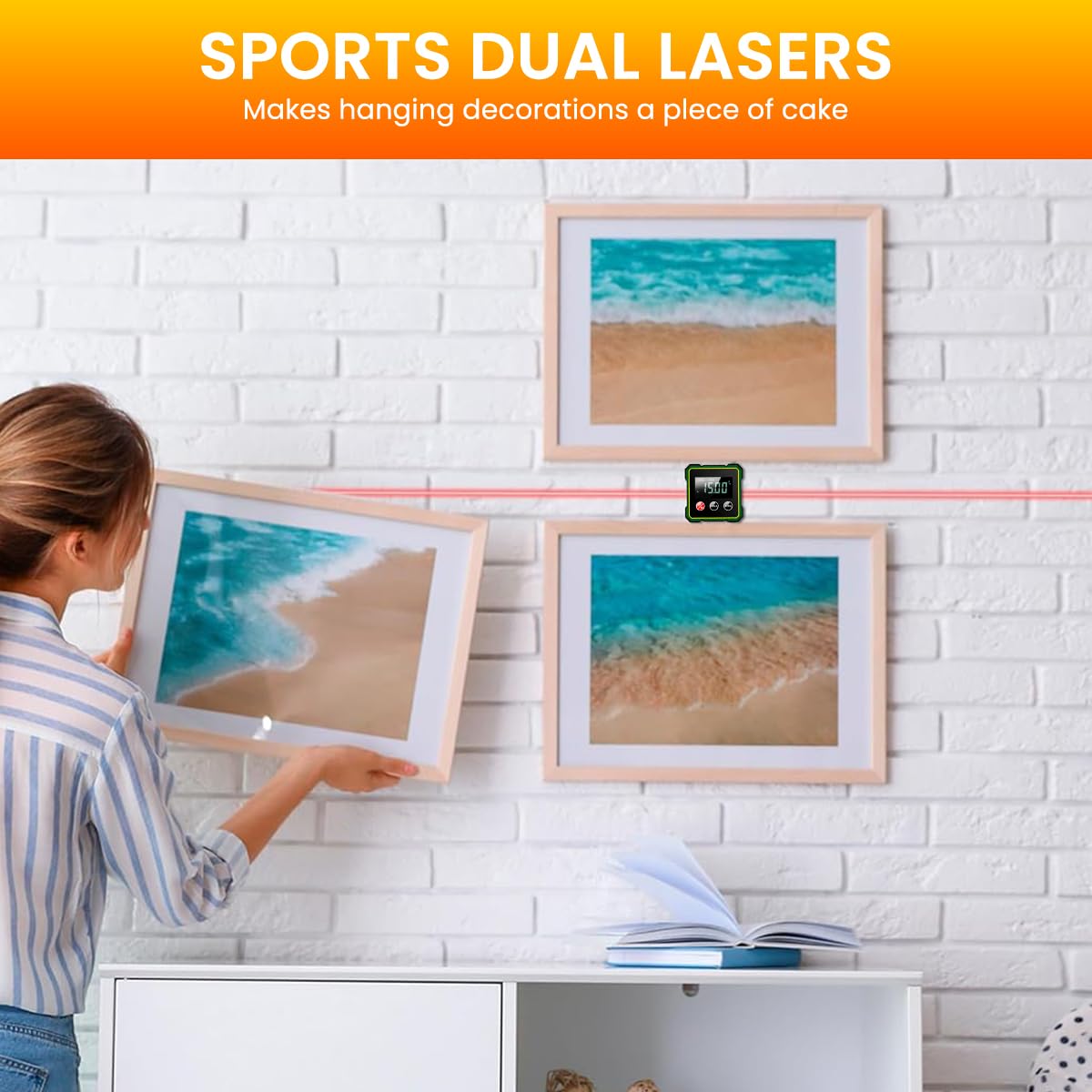 Serplex Digital Angle Finder for Woodworking and Construction with Magnetic Base and LCD Backlight