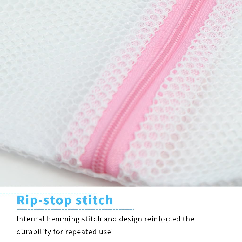 HASTHIP Mesh Laundry Bags for Washing Machine with Zipper Closure 5pcs 23x30–60x60cm