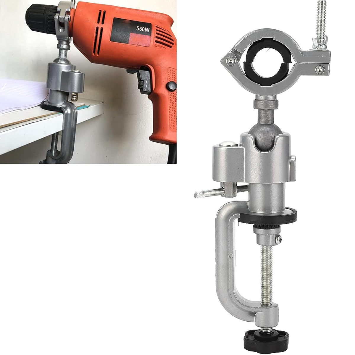 Serplex Small Bench Clamp Vise for DIY Crafting with 37–50mm Range and 360° Swivel | Aluminum Alloy