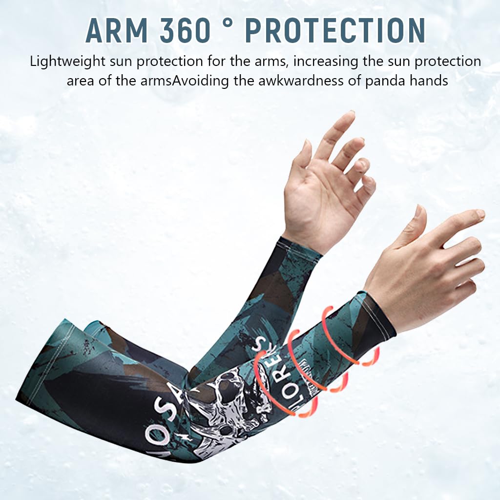 Proberos Balaclava and Arm Sleeves Set for Cycling with UPF50+ UV Protection | Anti-Slip Cool Silk Fabric