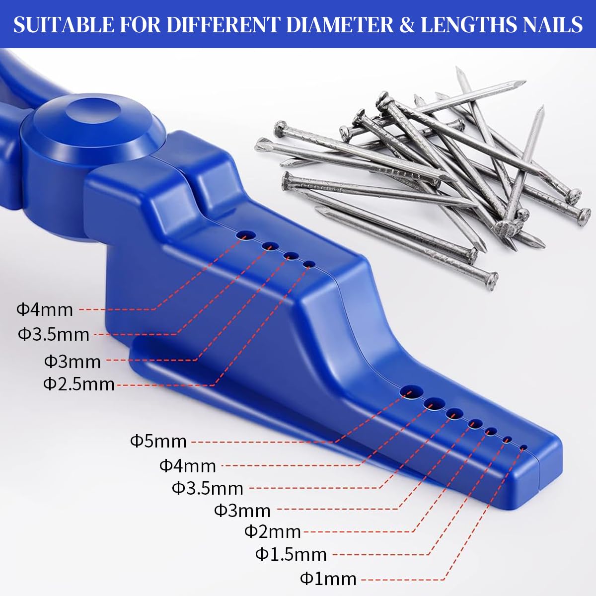 Serplex Nail Holder Plier for Hammering with 11 Size Slots and Finger Guard Safety | 2Pcs Set