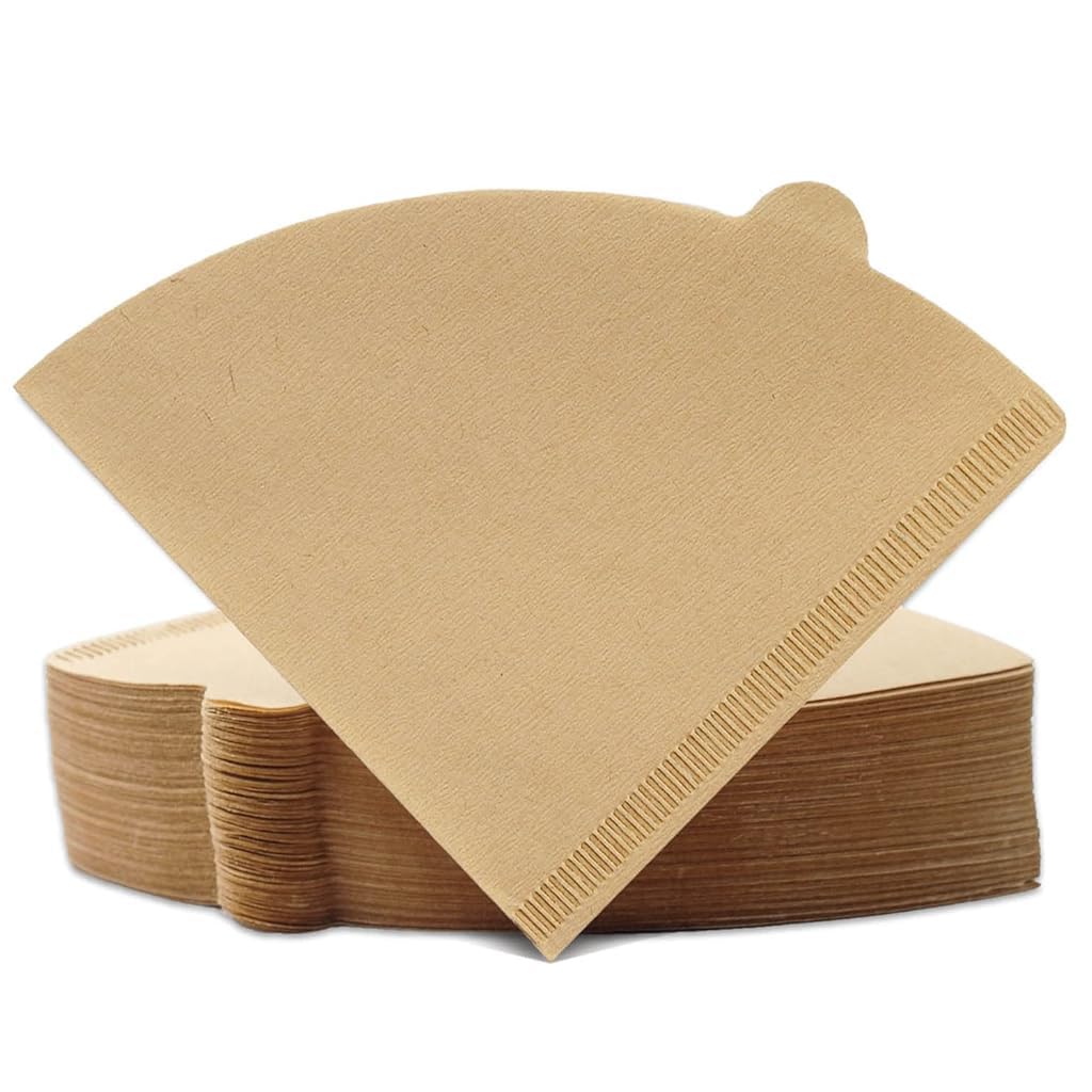 Supvox® 100 Counts Coffee Filter Paper for Brewing Coffee Natural Unbleached Coffee Filter Paper Cone-Shape Disposable Coffee Filters Paper Fit for Drip Coffee