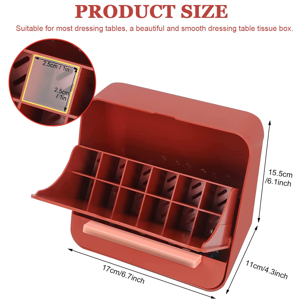 MAYCREATE Lipstick Organizer for Dresser with 12 Slots and Flip Open Lid | ABS Jewelry Drawer Storage Box