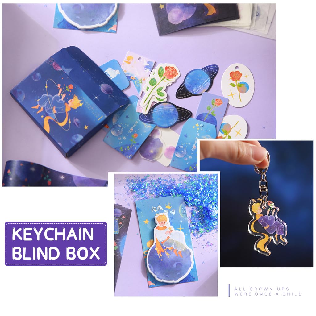 HASTHIP Little Prince Scrapbook Kit for DIY Journaling with 1 Notebook and 5 Washi Tapes | Gift Box Set