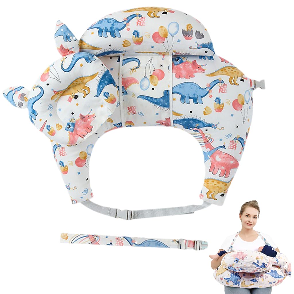 SNOWIE SOFT Baby Feeding Pillow for Breastfeeding with Adjustable Neck Belt and Pure Cotton Cover | Support Cushion for Mom and Infant