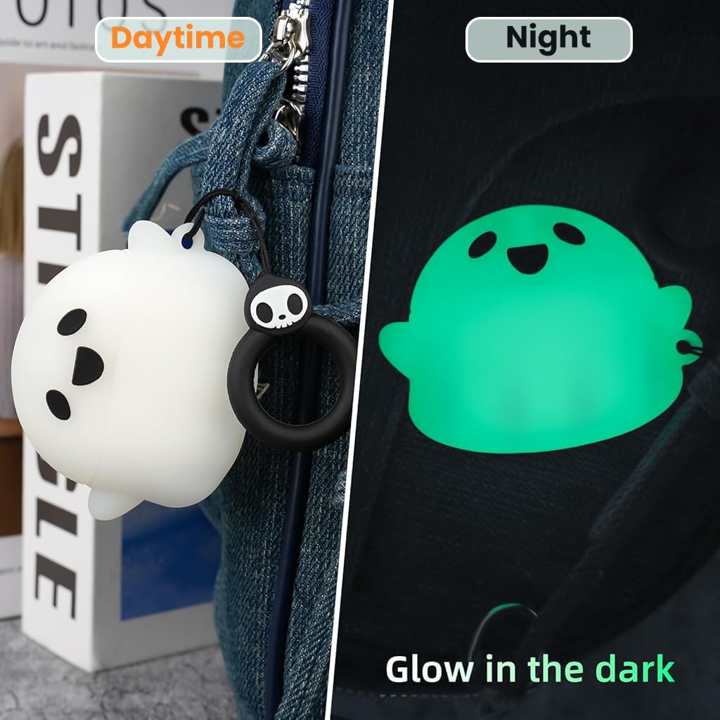 ZORBES AirPods 4 Case Cover for 2024 Model with Glow in the Dark Ghost Design | Soft Silicone