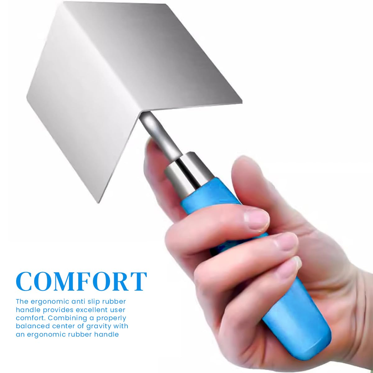 HASTHIP® 2Pcs Stainless Steel Trowel Drywall Corner Tool Set 80 x 60mm Angle Trowel for Plastering Sharp Corner Creating Angle Trowels Drywall Outside&Inside Corner Trowel for Plaster, Gypsum, Cement