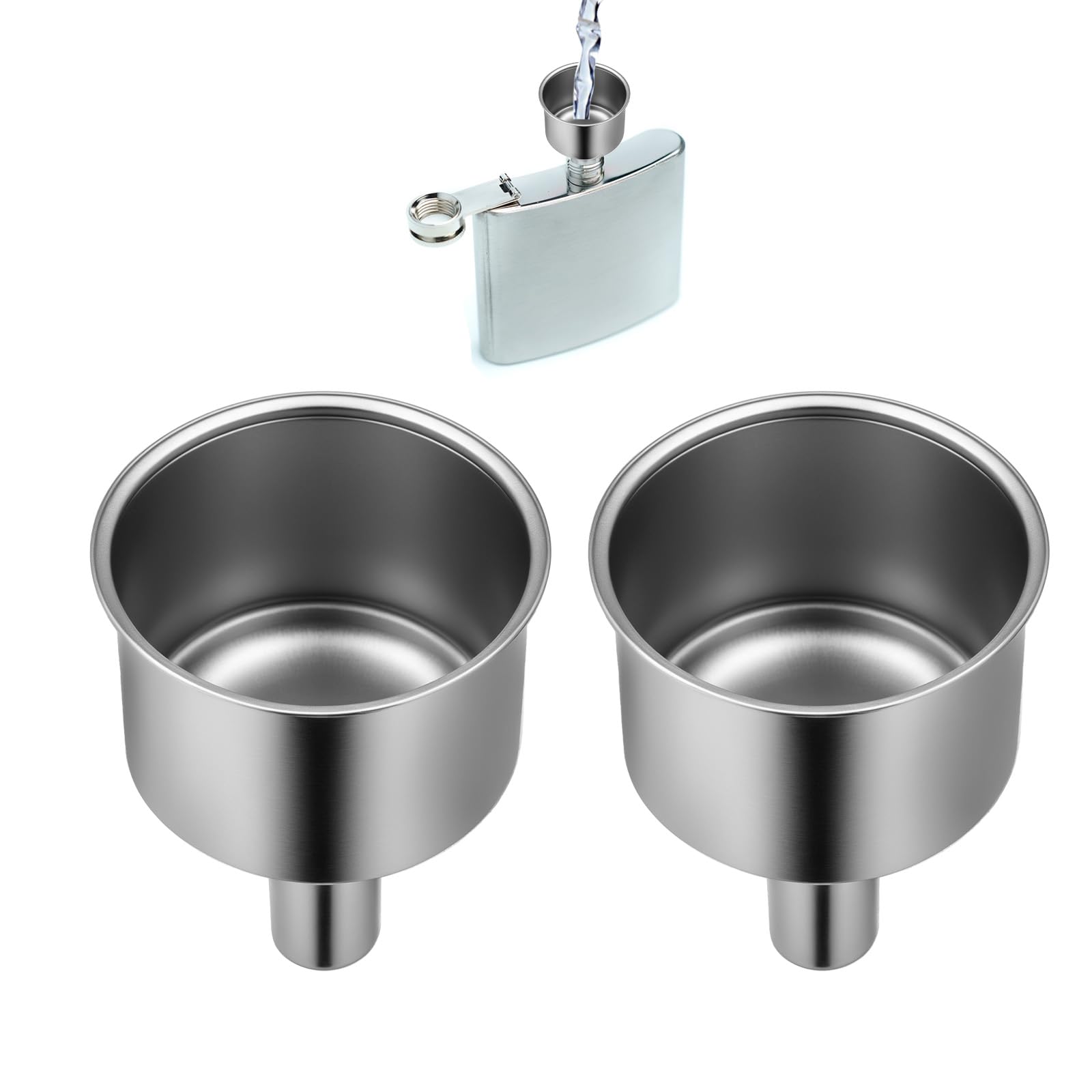 Supvox® 2-Pack Stainless Steel Mini Funnel Set, 304 Food Grade Small F ...