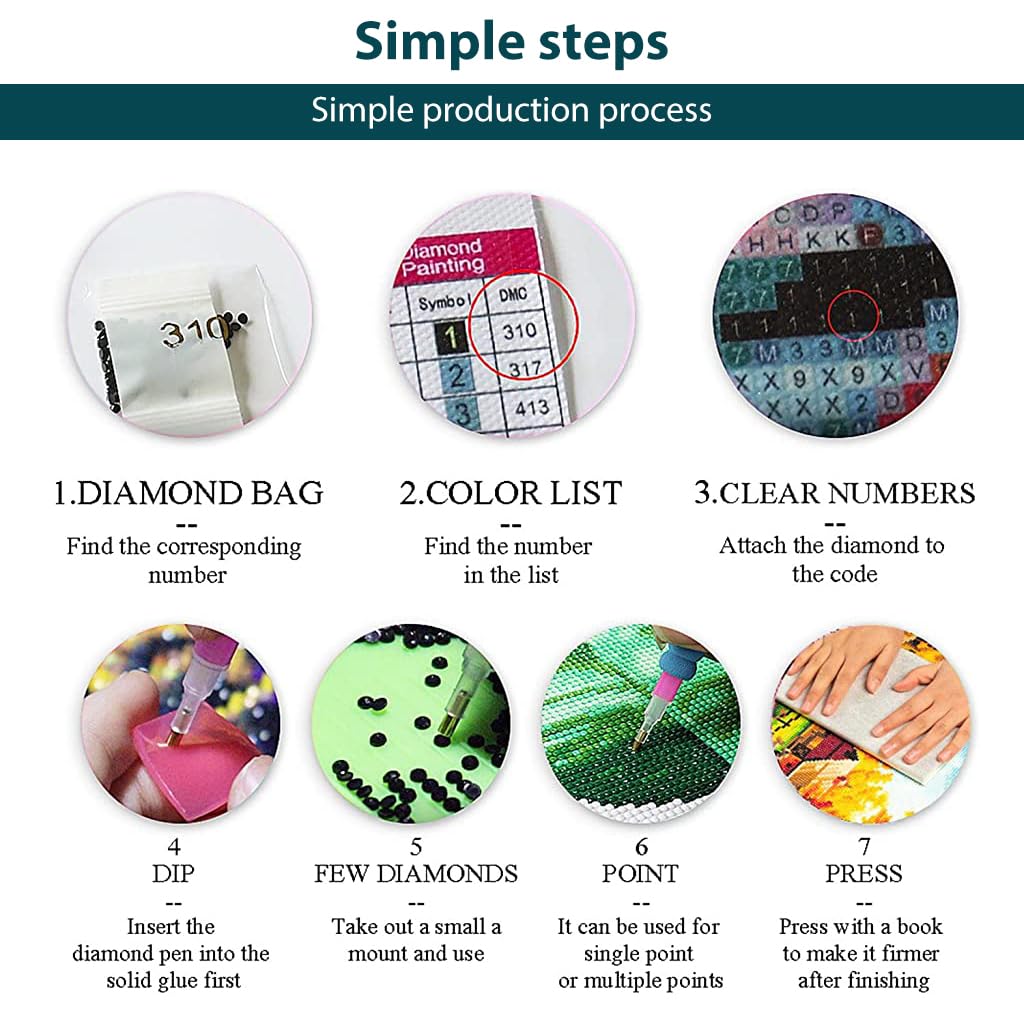 HASTHIP 5D Diamond Painting Art Kit for Home Decor with Dreamy Beach Moonlit Night 12x16 in | Beginner Friendly Set