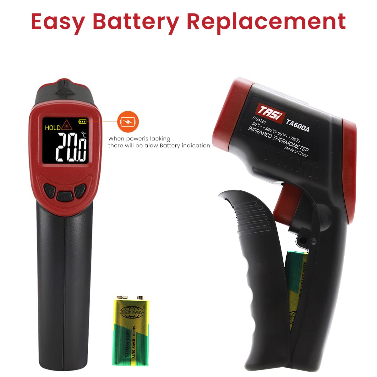 HASTHIP Infrared Thermometer Gun for Household and Industrial Use with 12 Laser Pointers | Measures -50°C to 380°C Non Contact Temperature Gauge