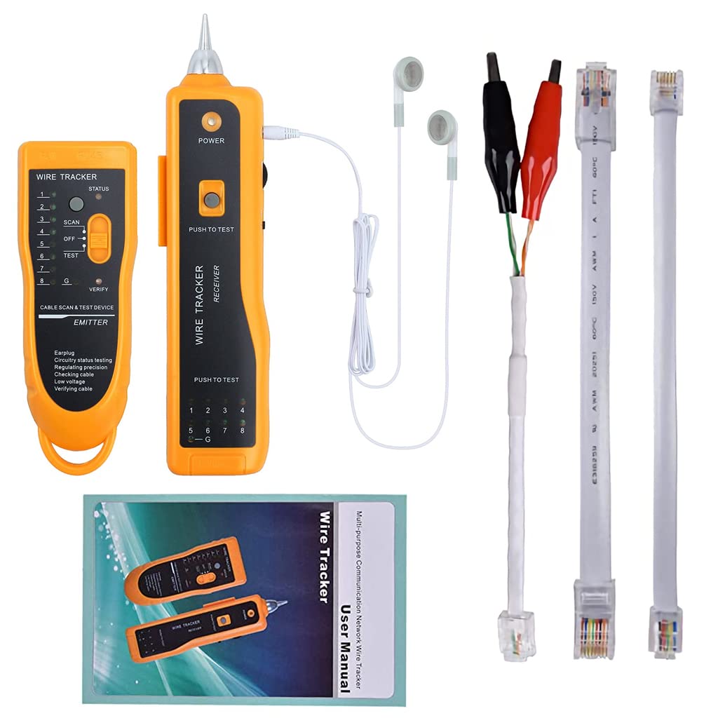 Serplex® Network Cable Tester RJ45 RJ11 Multi-Function Wire Tracer and Circuit Tester with Earphone for Cable Collation, Network & Telephone Line Test