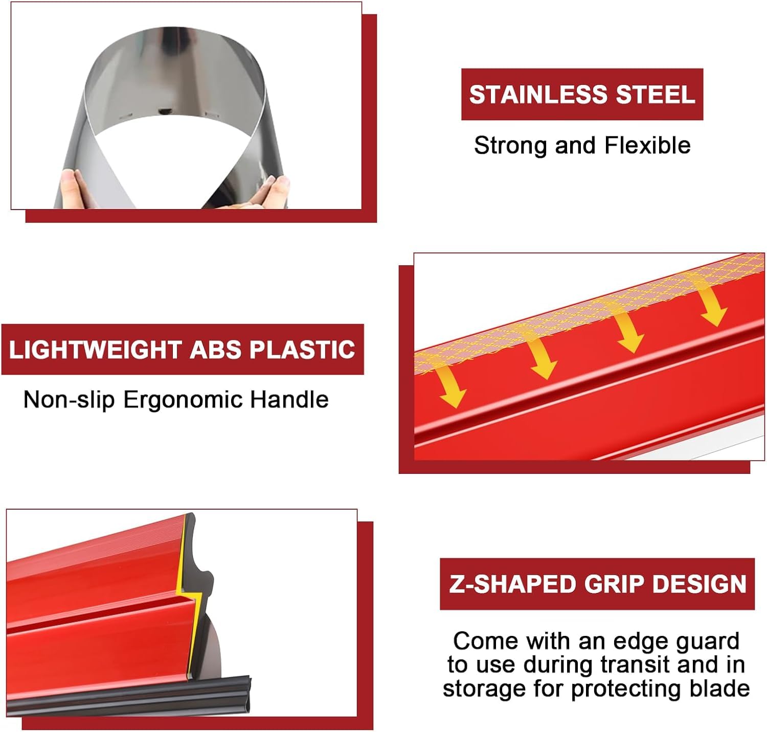 Serplex Skimming Blade for Drywall Finishing with Ergonomic Handle 23.62 in Stainless Steel | 3 PCS