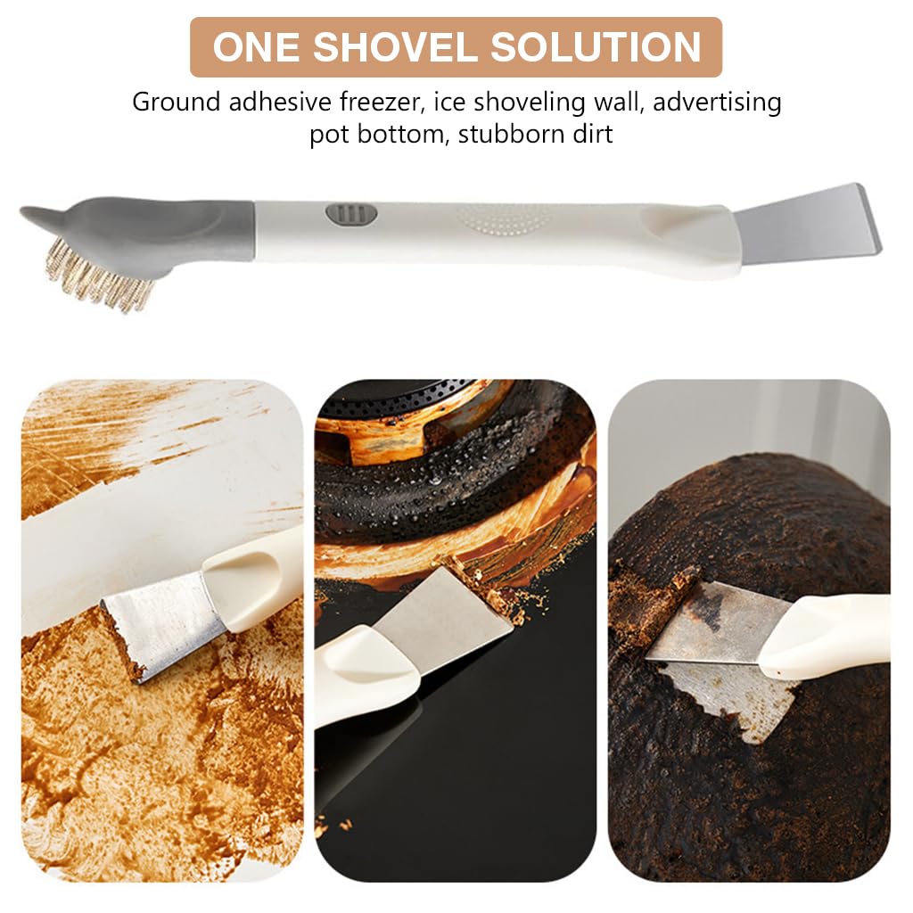 HASTHIP Gap Cleaning Brush for Kitchen and Bathroom with 2 in 1 Scraper and Copper Bristles