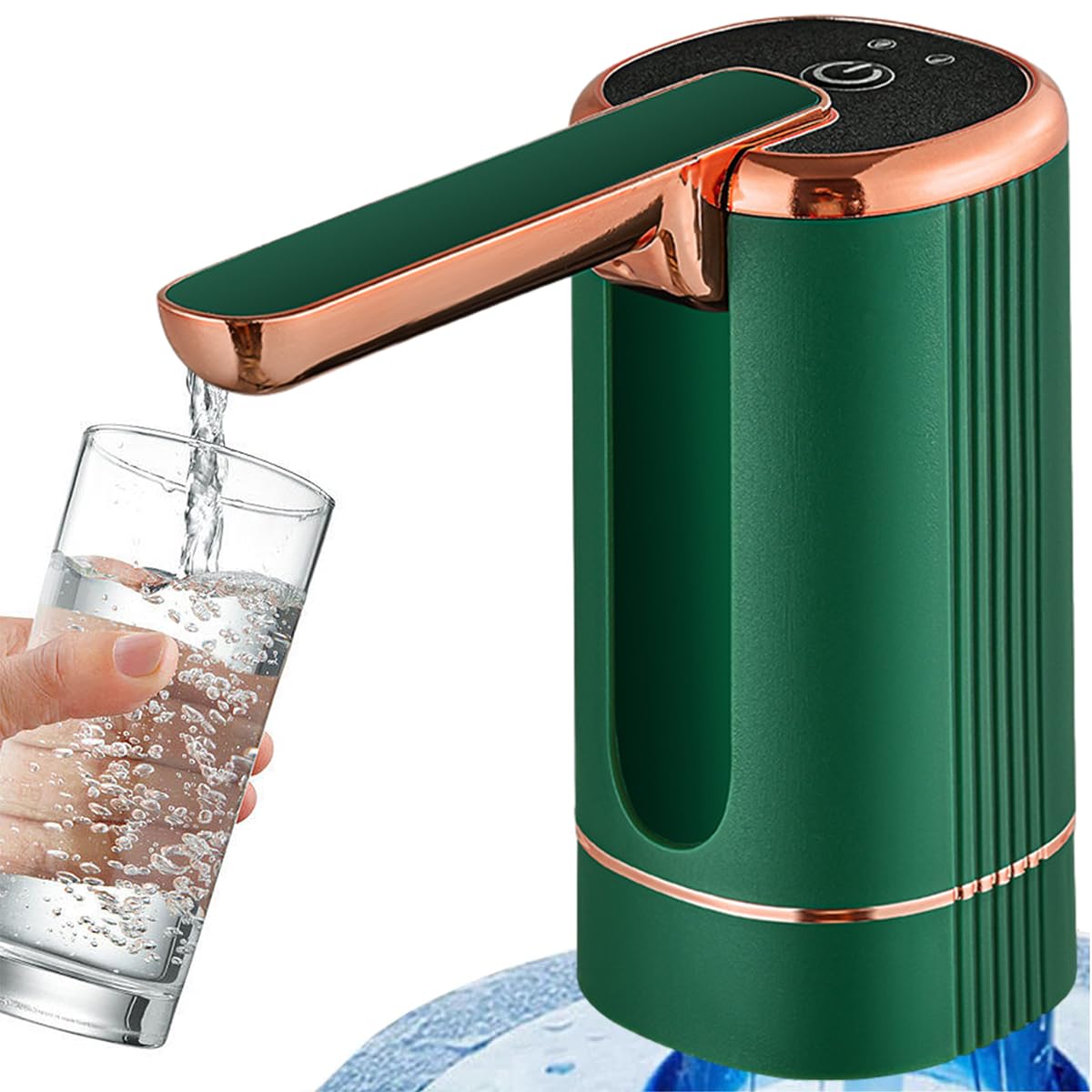 Automatic Water Dispenser Pump for 2–5 Gallon Bottles with 1200mAh USB Rechargeable Battery | Foldable Hygienic Design and Food Grade Silicone Hose