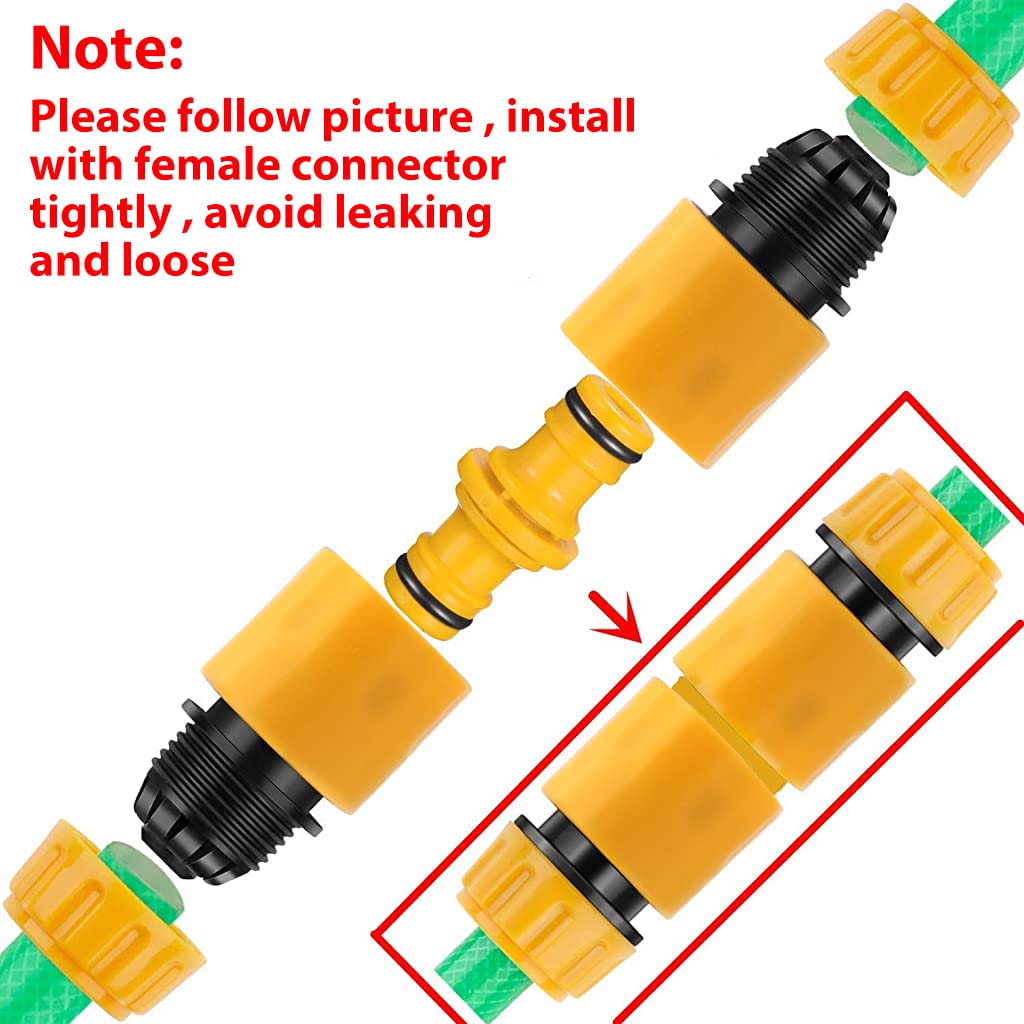 HASTHIP® 12Pcs Hose Pipe Connectors with Garden Hose Nozzle for Tap & Garden Hose, 5 Hose Quick Connector, 1 Hose Waterstop Connector, 2 Double Male & 2 Hose Connector for Car Wash Garden Irrigation