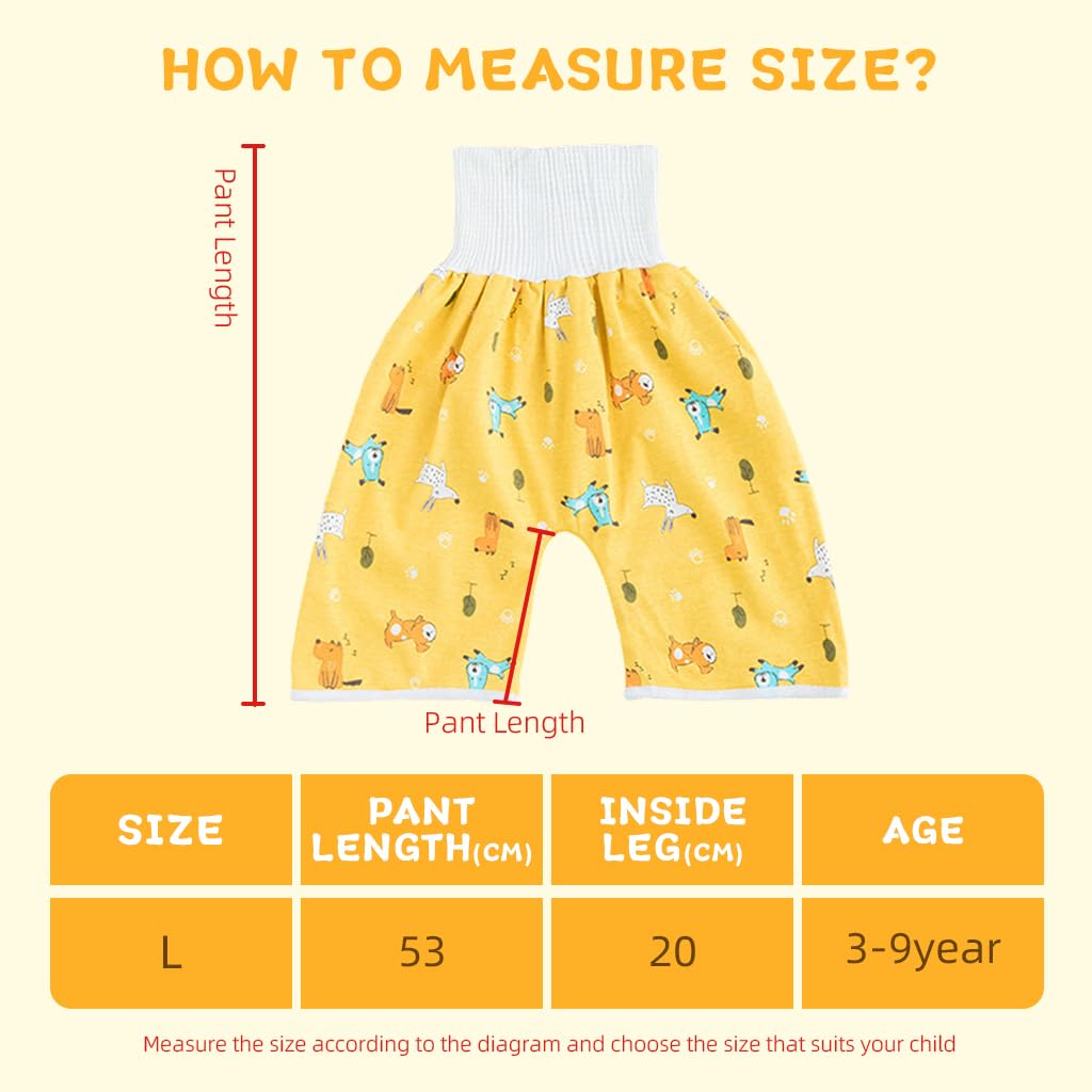 SNOWIE SOFT® Kid Diaper Pant Waterproof Training Pant High Waist Anti-leak Toddler Diaper Pant Summer Loose Breathable Cotton Kids Diaper Pant  for Kids 3-9 Years Old