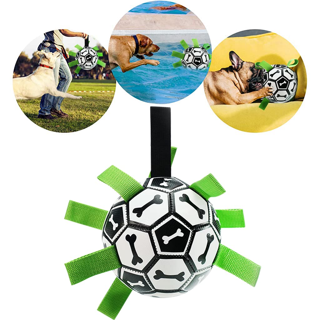 ELEPHANTBOAT Dog Football Toy for Outdoor Throwing and Catch Game 7 in TPU Ball | Includes Air Pump