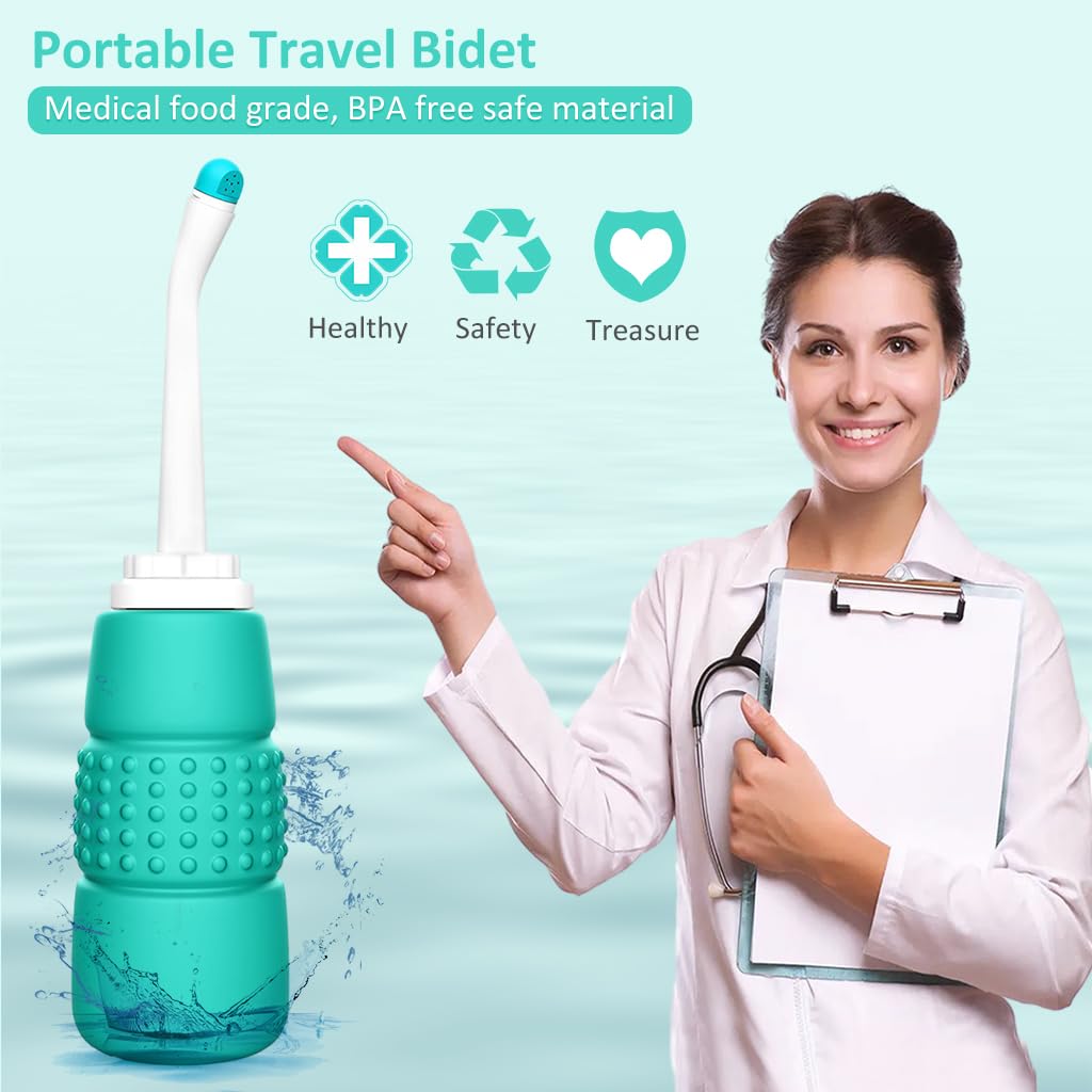 HANNEA  Portable Bidet Spray for Toilet,Bidet Bottle 350ml,Portable Shower-Travel Bidet for Traviling,Camping,Women,Postpartum Care,Post-Surgery Recovery, Moms,New Baby & Eldery