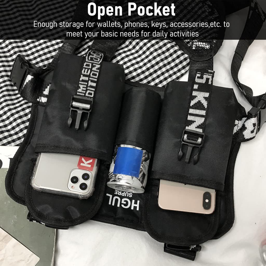 PALAYE Chest Bag for Hiking and Camping with Quick Release Buckle and Breathable Mesh | Adjustable Rig Vest for Men and Women