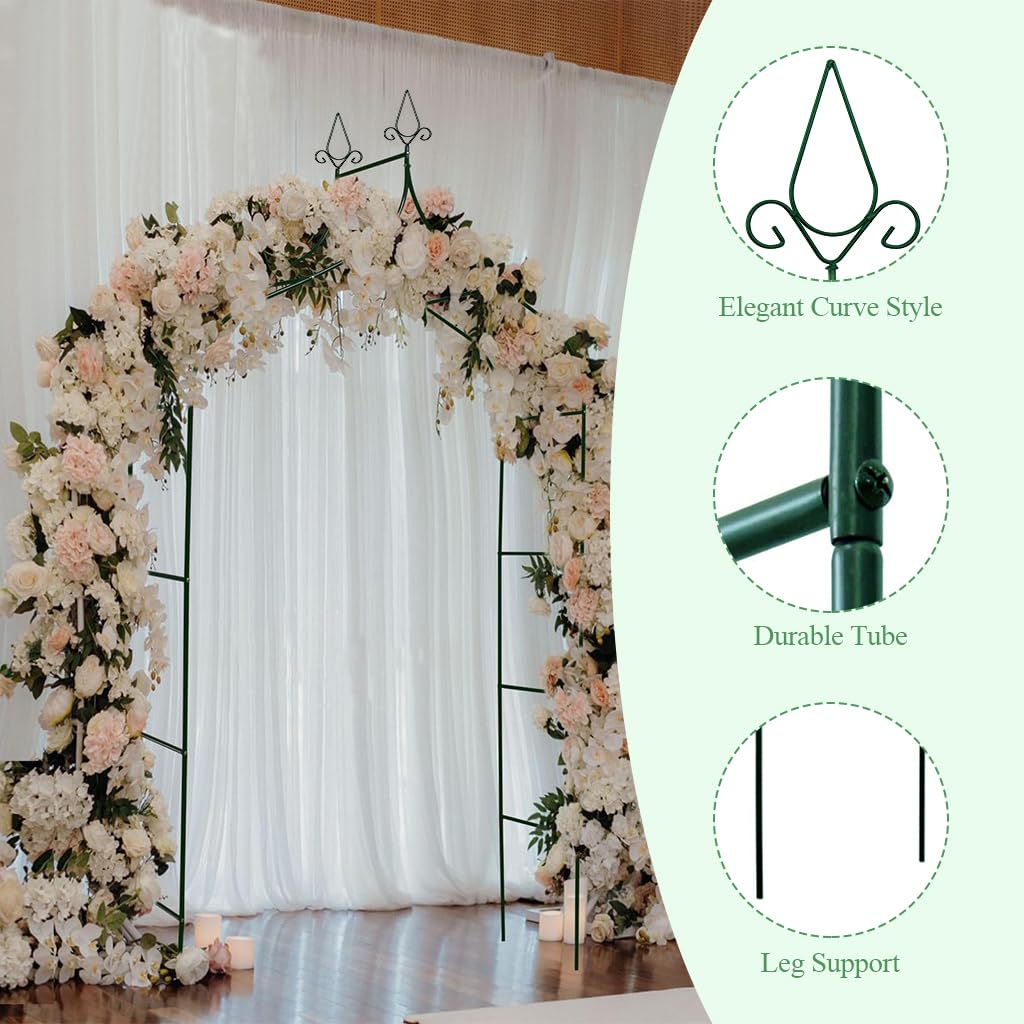 HASTHIP® Wedding Floral Gate Arch Stand 100 inches Wedding Floral Gate Arch Stand Ceremony Decorative Floral Arch Stand DIY Assembly Floral Arch Gate Stand for Wedding Party, 55 x 14.9x100 inches