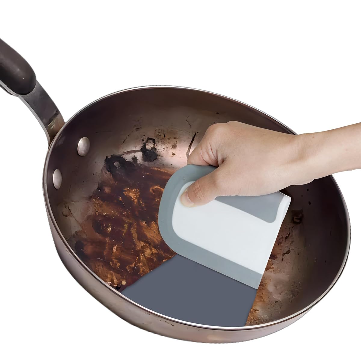 Supvox Kitchen Dish Cleaning Scraper for Stains and Residue featuring Soft Silicone Handle | Non Scratch for Sinks and Countertops