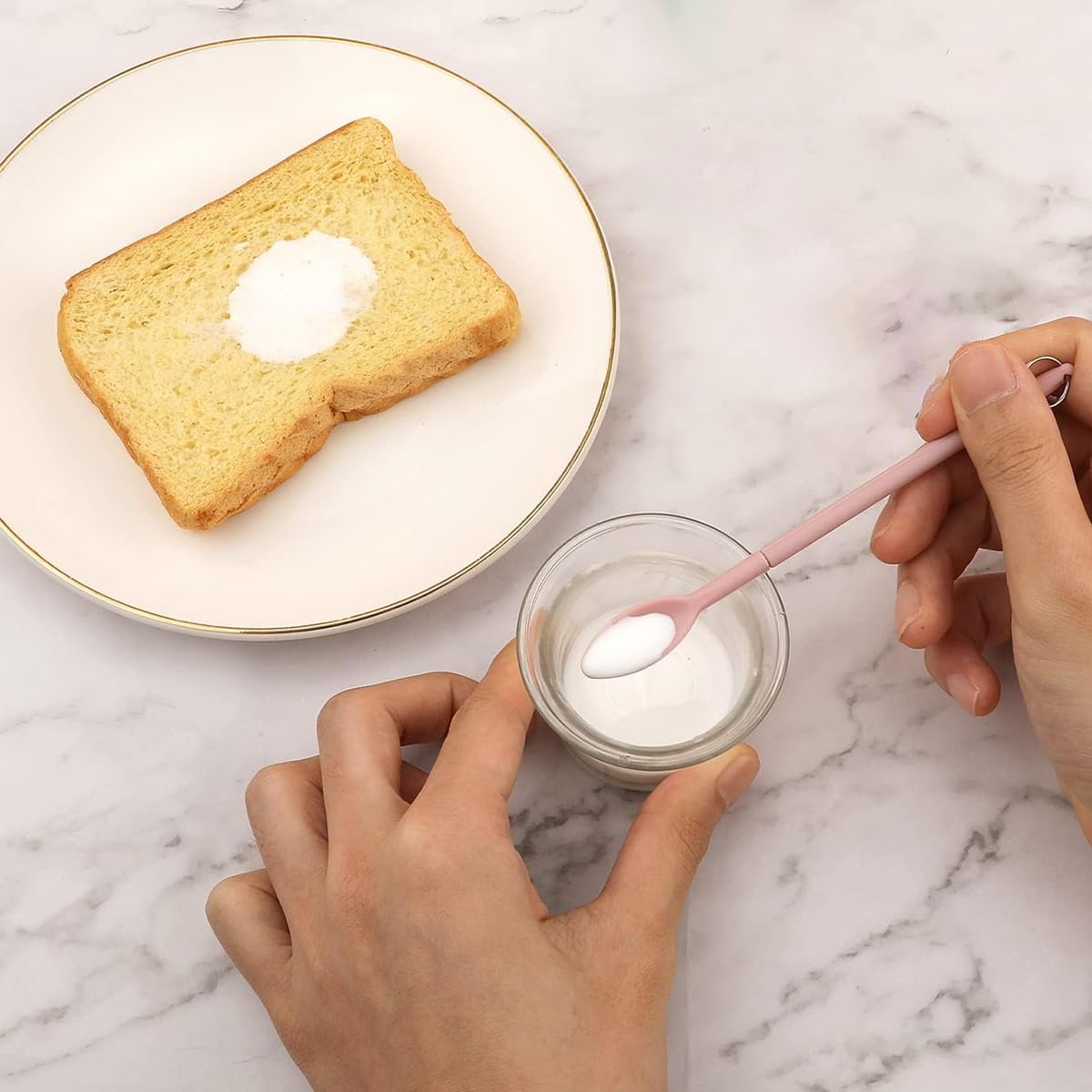 HASTHIP Mini Silicone Scooping Tools for Kitchen and Beauty Use 3Pcs Set | Telescopic Handles with Food‑Grade Silicone and Steel