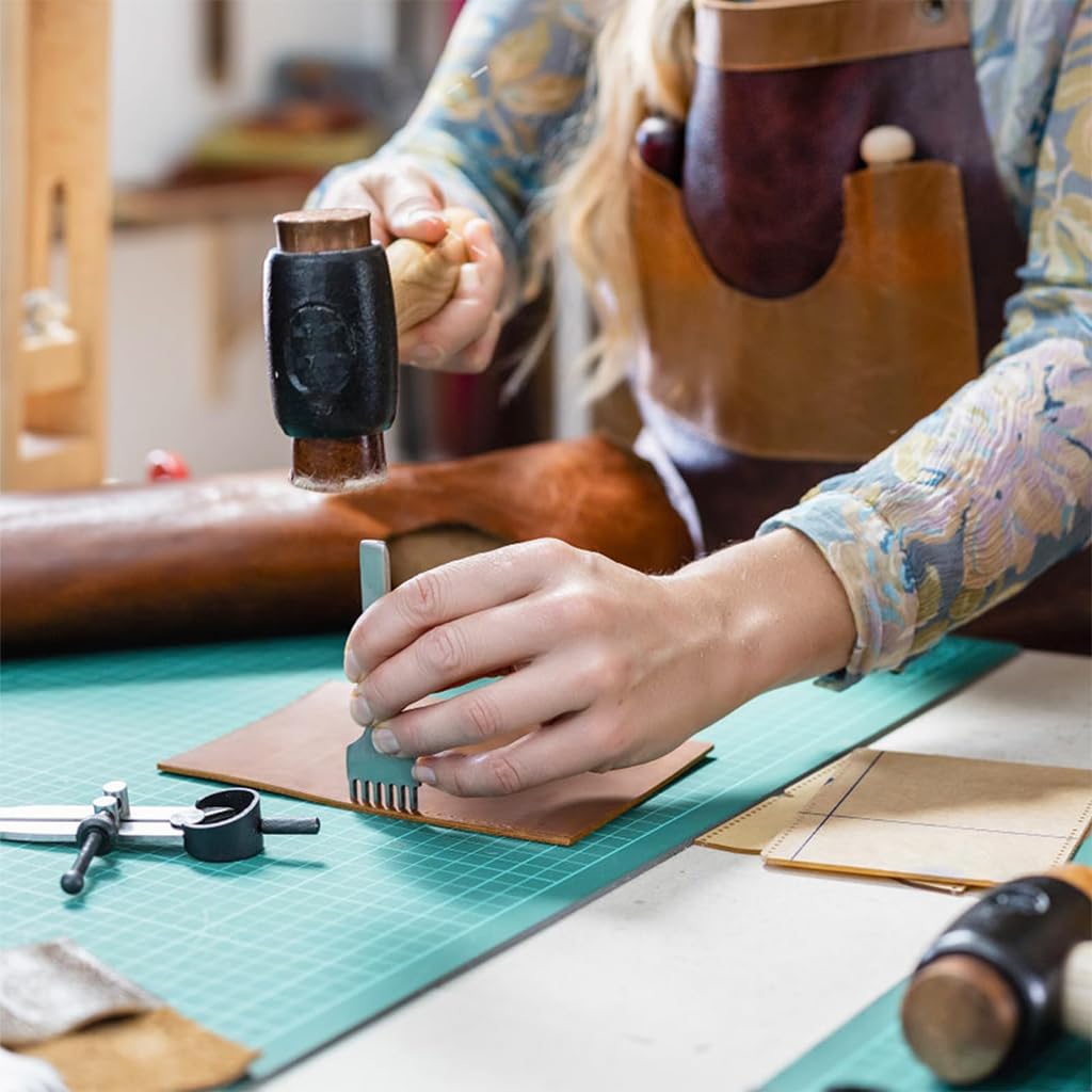 HASTHIP Leather Punches for DIY Leather Crafts featuring 4 Prong Sizes and Ergonomic Handle