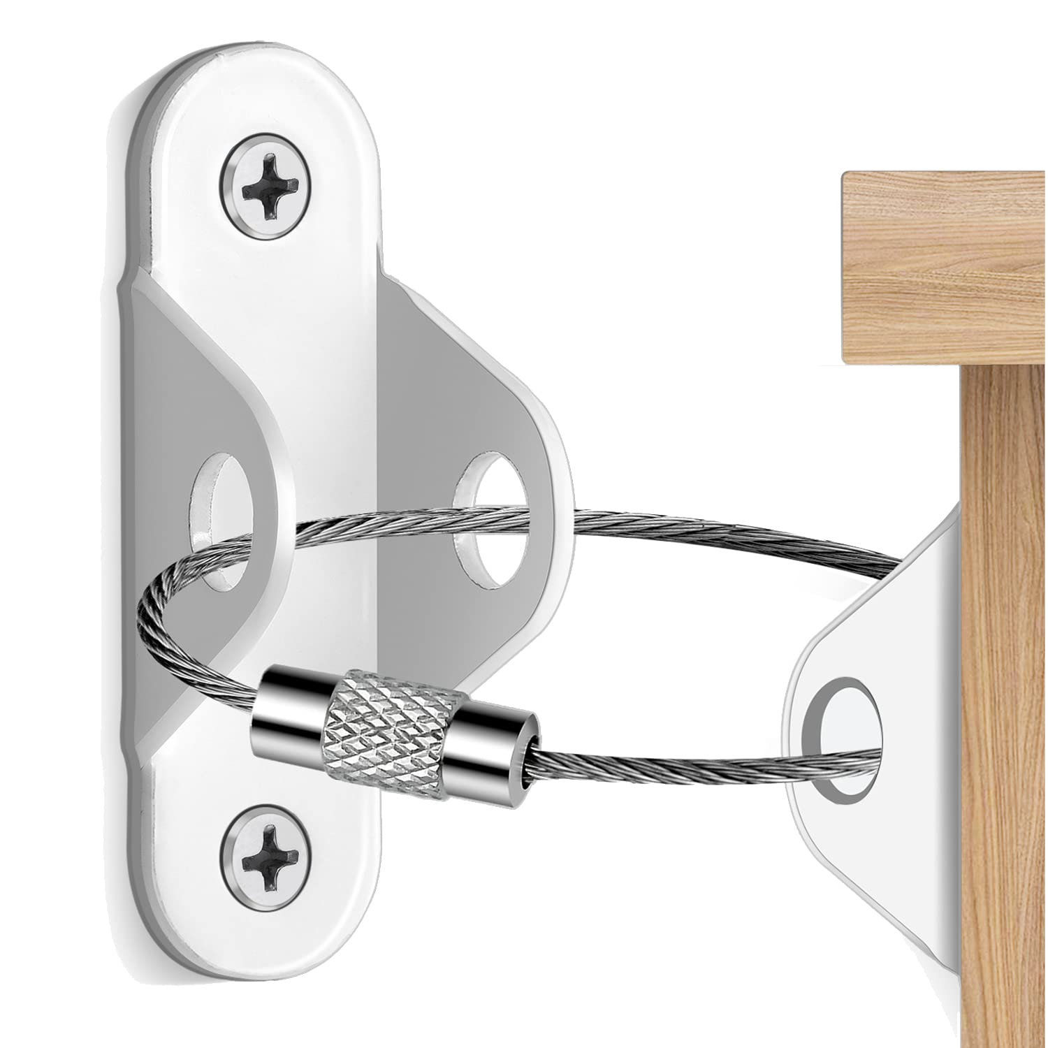 HASTHIP® 2 pcs Anti Tip Furniture Anchors for Baby Proofing, Grey