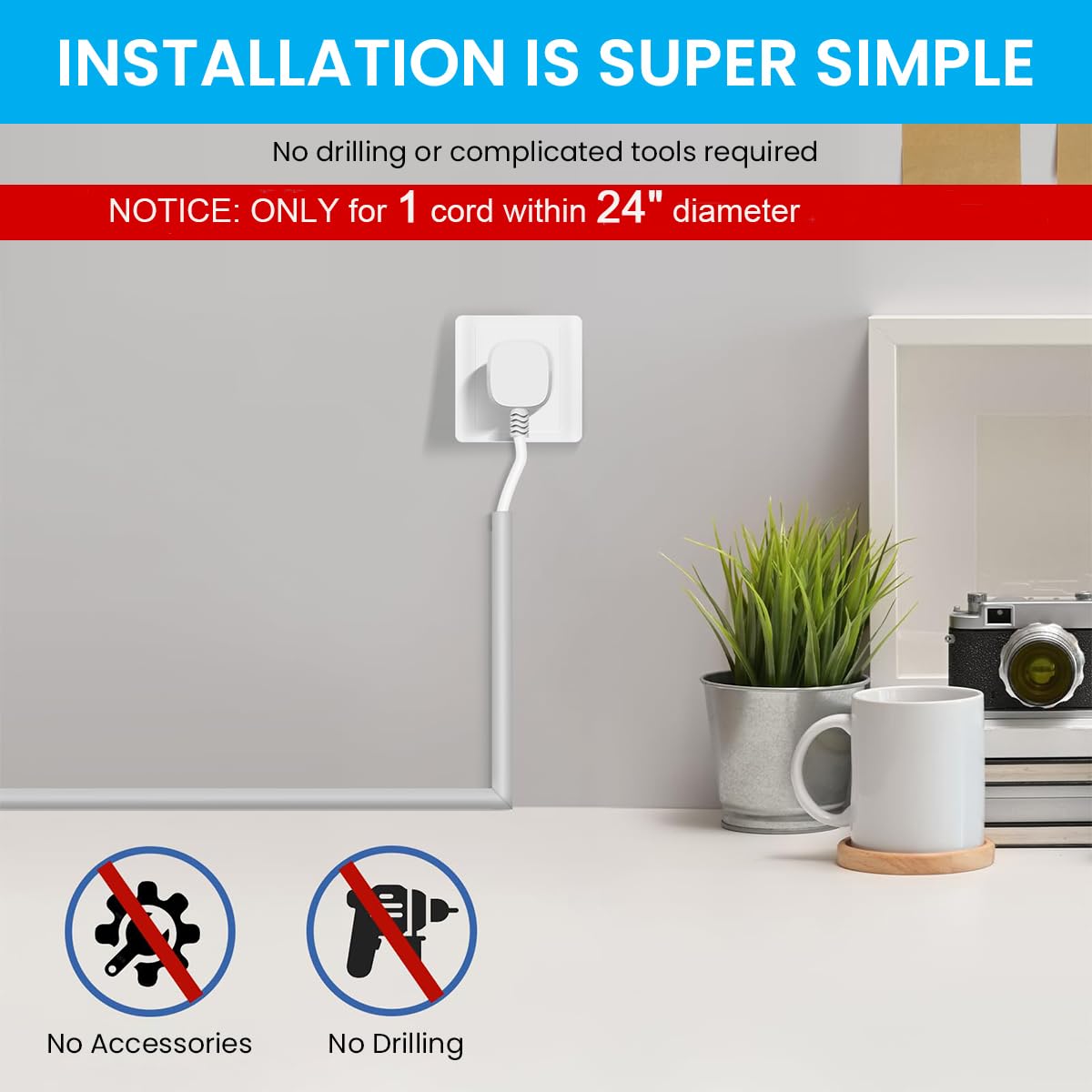 Serplex Floor Cord Hider for Home and Office with Side-Open Design and 6.6FT PVC Cover
