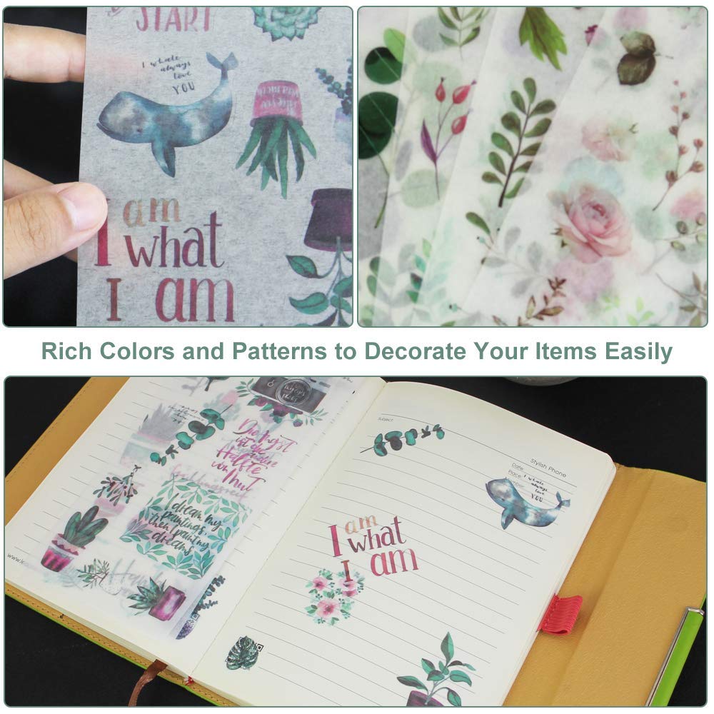 HASTHIP Scrapbooking Stickers for Planner and Album with 30 Sheets Washi Paper | Safe for Children